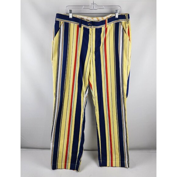 SOLD OUT Loudmouth Pants Mens Size 40x31 Multi Striped Golf Pants Straight Leg - Picture 1 of 9